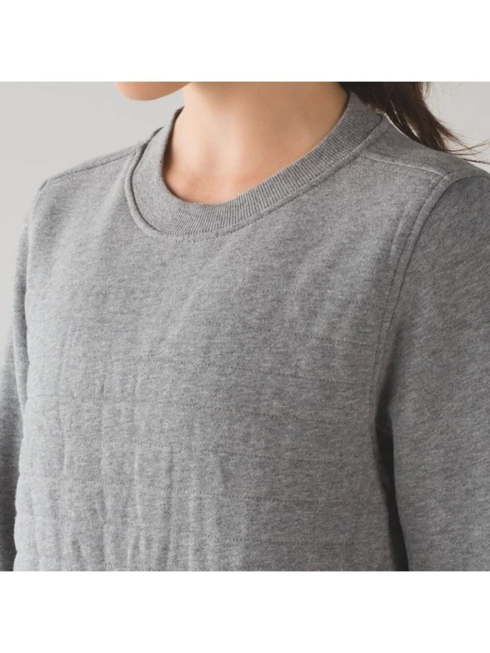 Lululemon Fleece Be True Crew Heathered Medium Grey